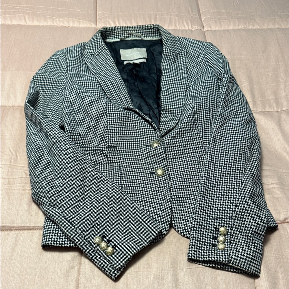 Banana Republic Black and White Blazer with Gold Buttons